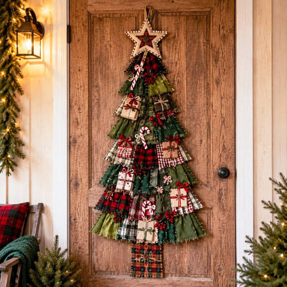 🔥 SPECIAL OFFER |🎄Beginner-Friendly DIY Oversized Patchwork Christmas Tree Door Hanging Kit💕