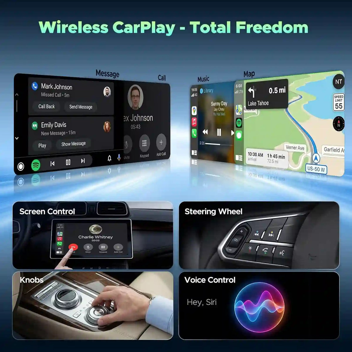 Plug-and-Play Streaming with 3-in-1 Wireless CarPlay Adapter