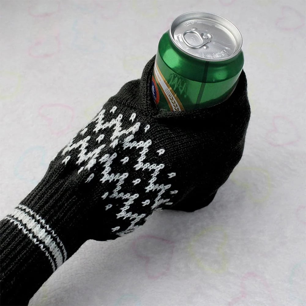 🏆Limited Time Sale 49% OFF⚡❄️Winter Knit Beer Bottle Gloves｜Striped Drink Cooler Sleeve🍻