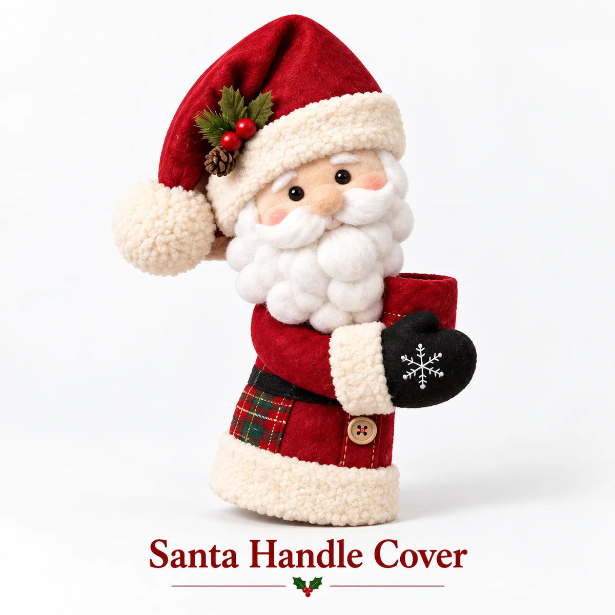 Santa & Snowman Plush Christmas Door Handle Covers