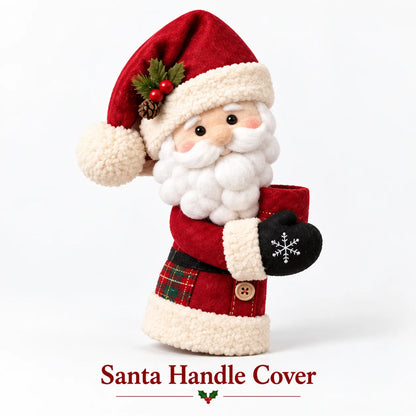 Santa & Snowman Plush Christmas Door Handle Covers
