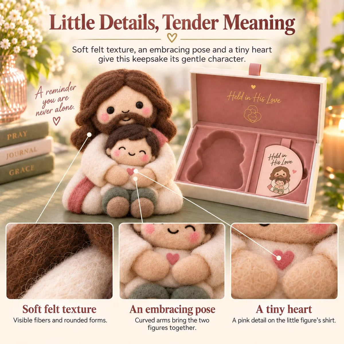 Faith & Meaning | 6 Heartfelt Felt Keepsake Designs with Message Cards ✝️ (✨Buy 2 Free Shipping)