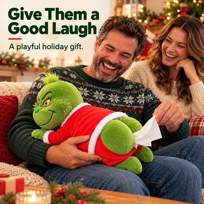 Grinch Plush Tissue Box Cover – Christmas Novelty Holder – image 4