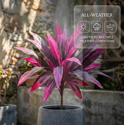 Pink and Purple Artificial Garden Plants - 2 Pieces