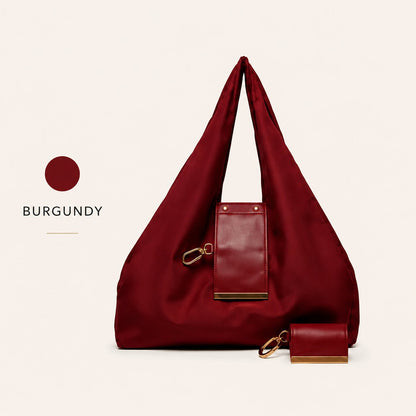 2-in-1 Transformable Vegan Leather Tote Bag