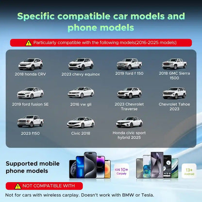 Plug-and-Play Streaming with 3-in-1 Wireless CarPlay Adapter
