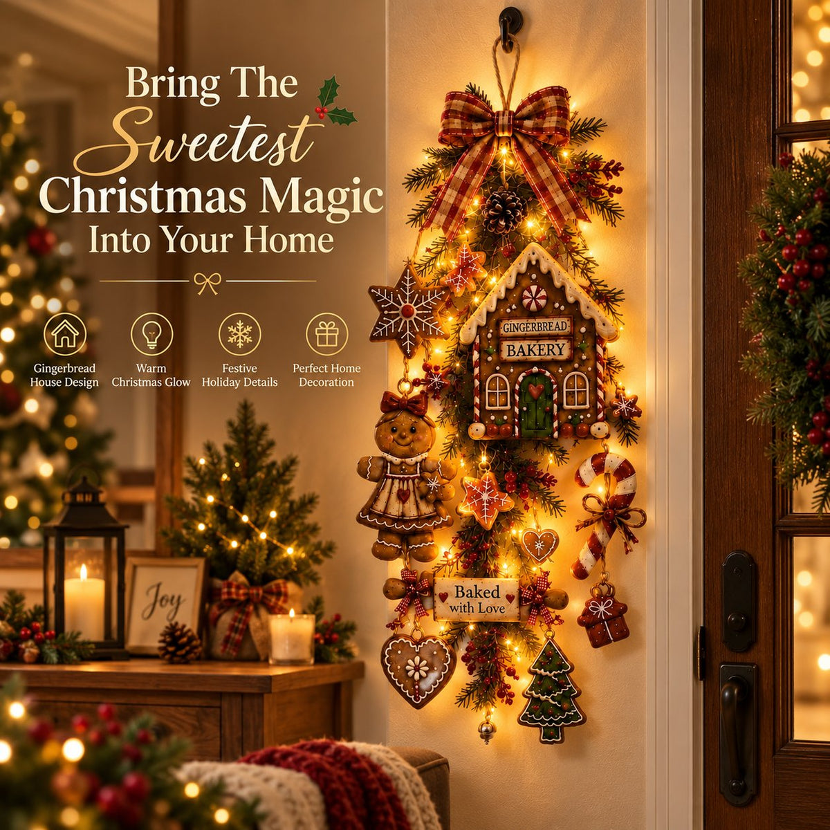 🎄 Gingerbread House Christmas Light Decoration