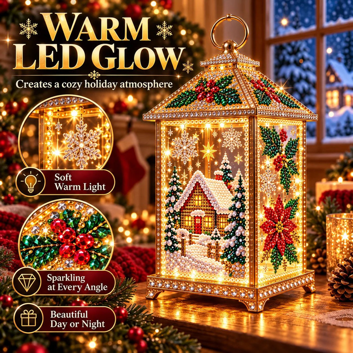 ✨ Christmas Glow™ — DIY Light-Up Diamond Art Lantern