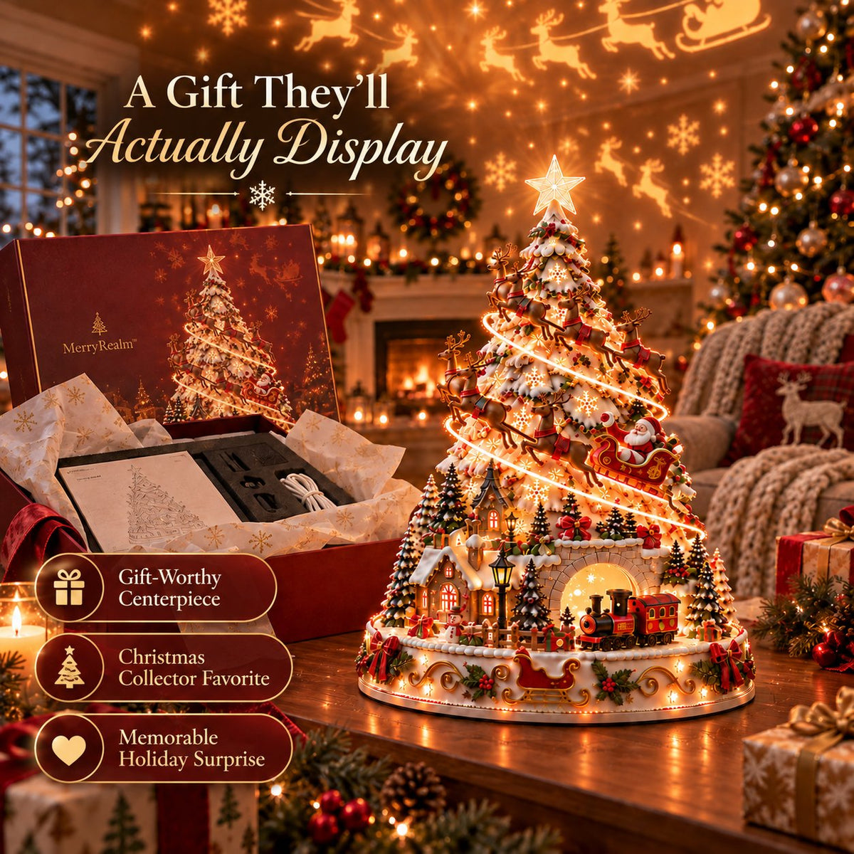 🏆 60,000+ Sold - 🎄MerryRealm Christmas Village Lightscape Tree