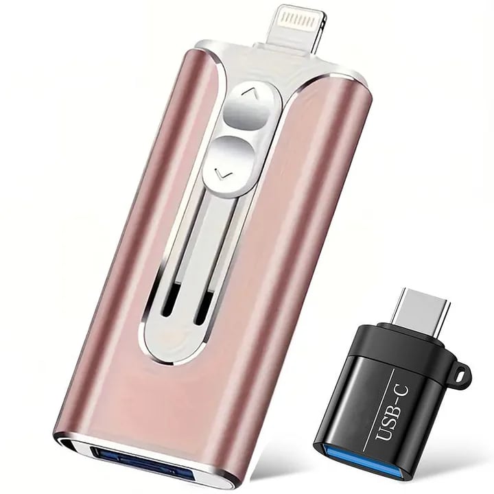 💥LAST DAY SALE 49% OFF-Flash Drive Intended for iPhone iPad, Memory Stick Storage for Photos and Videos Backup, Compatible with iPhone iPad Android PC, Plug and Play