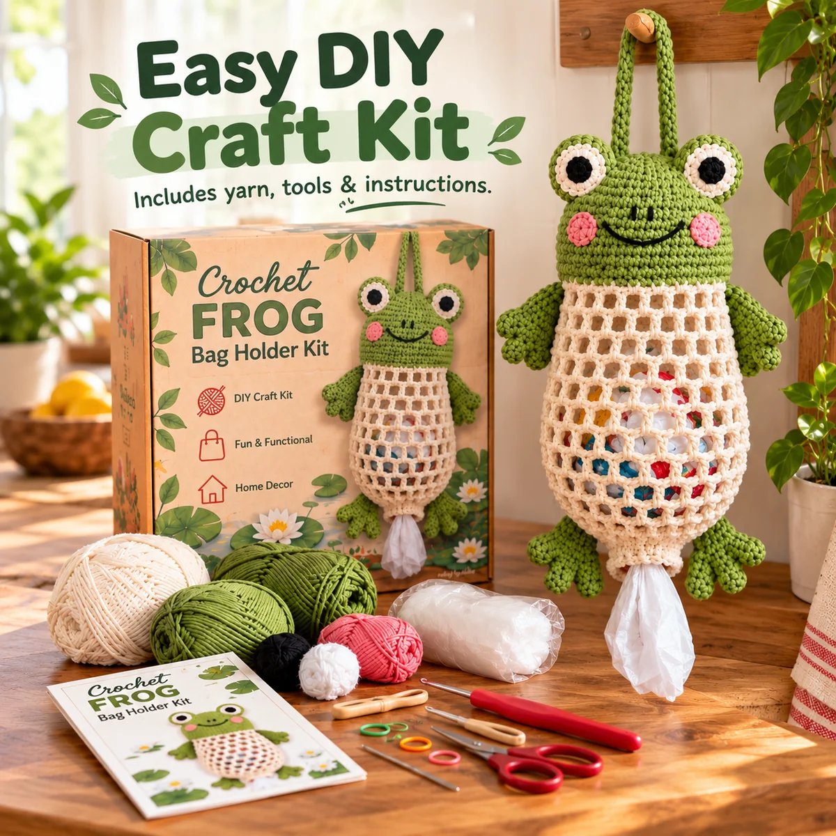 Cozy Critters – Cute Crochet Animal Bag Holder DIY Kit