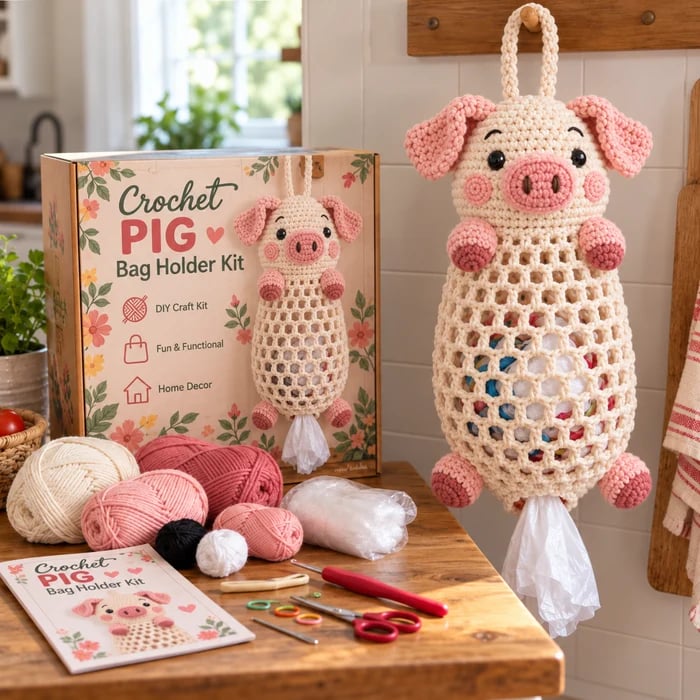 Cozy Critters – Cute Crochet Animal Bag Holder DIY Kit