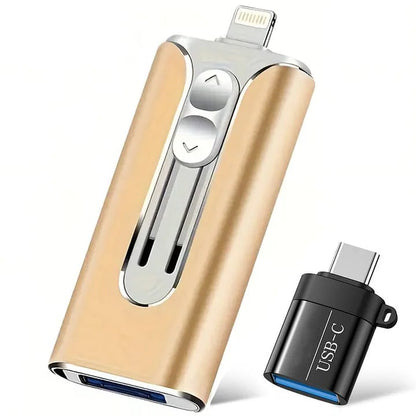💥LAST DAY SALE 49% OFF-Flash Drive Intended for iPhone iPad, Memory Stick Storage for Photos and Videos Backup, Compatible with iPhone iPad Android PC, Plug and Play
