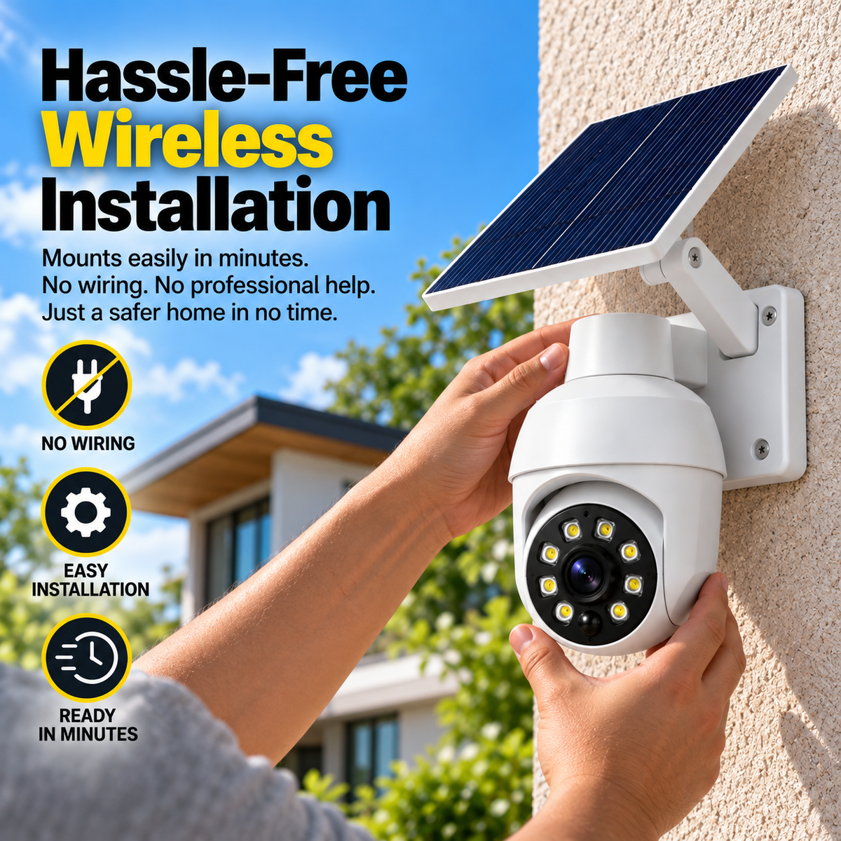 Solar-Powered Simulated Surveillance Camera Street Light