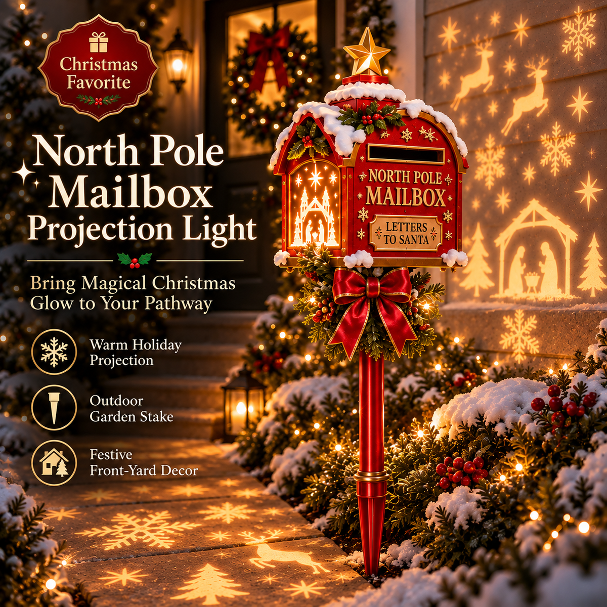 Santa’s North Pole Mailbox Christmas Projection Light
