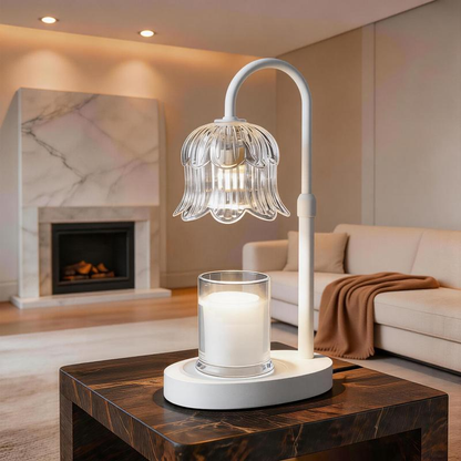 Vintage Flower Candle Warmer Lamp — Timer & Brightness Control