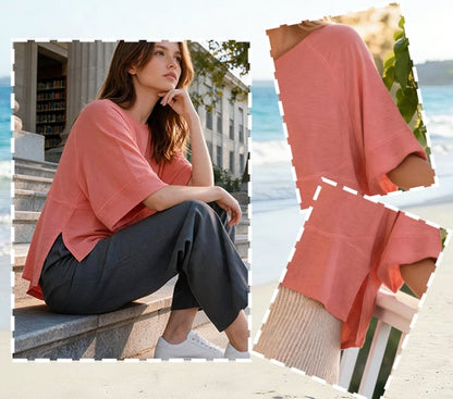 Flared sleeve and side split details