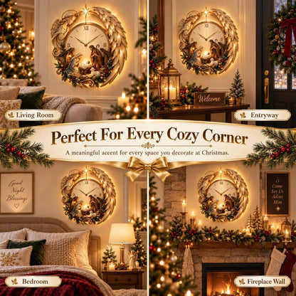 🎄⏰ LAST DAY 49% OFF ✨ Bethlehem Angel Nativity Lighted Clock