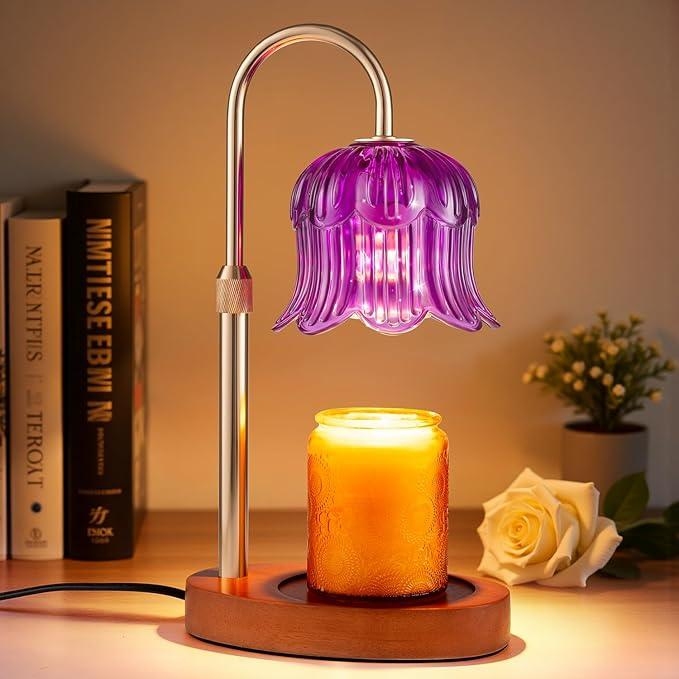Vintage Flower Candle Warmer Lamp — Timer & Brightness Control