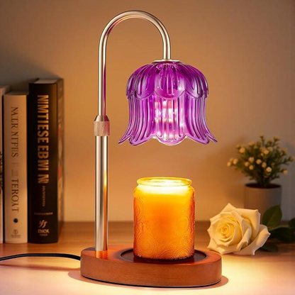 Vintage Flower Candle Warmer Lamp — Timer & Brightness Control