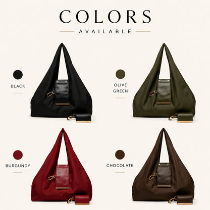 2-in-1 Transformable Vegan Leather Tote Bag