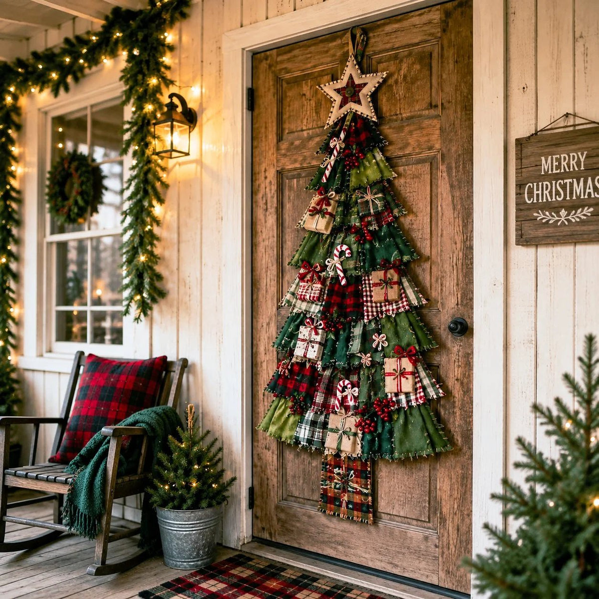 🔥 SPECIAL OFFER |🎄Beginner-Friendly DIY Oversized Patchwork Christmas Tree Door Hanging Kit💕