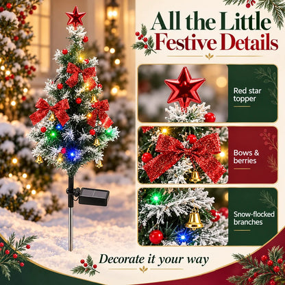 Solar Christmas Tree Garden Lights - 4 Pack