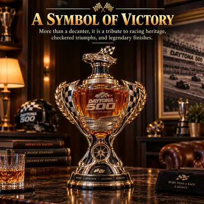 🏁 Daytona 500 Racing Legacy Trophy Whiskey Decanter – Collector’s Edition 🏆