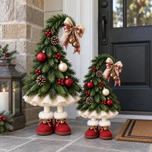 Whimsical Christmas Elf Tree Decor with Red Boots