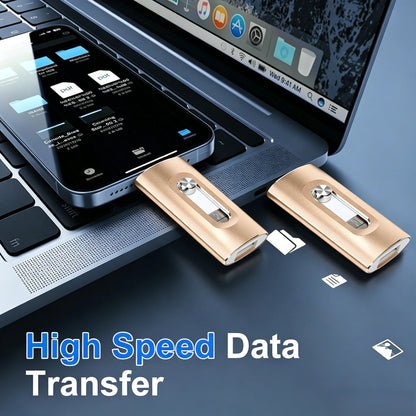 Portable 4-in-1 USB Flash Drive – Fast Photo Backup & Extra Storage for Phone, Tablet & Computer-RH