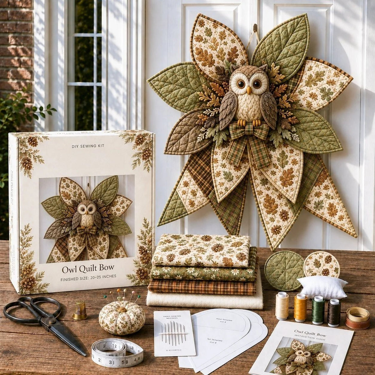 🔥LAST DAY 50% OFF - 🎀 Beginner-Friendly Oversized Quilted Bow Sewing Kit
