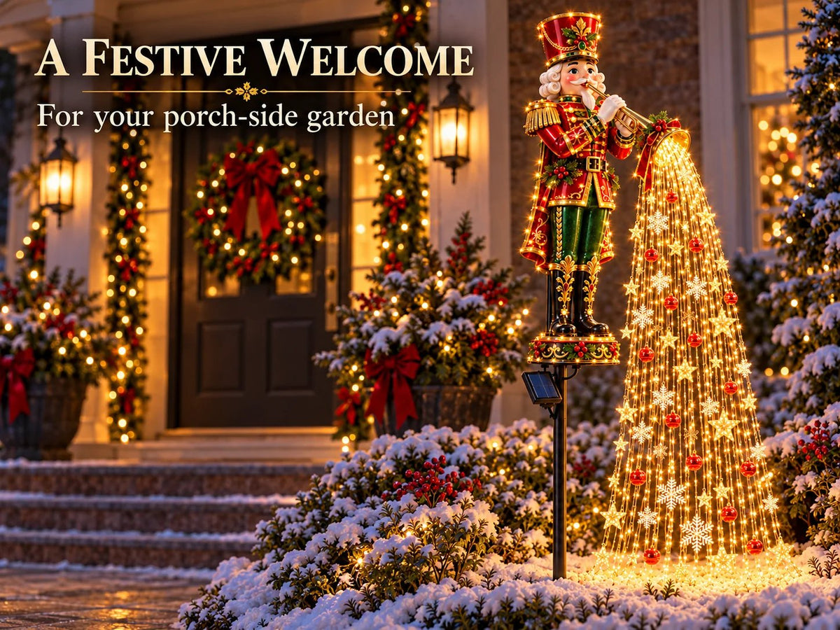 Christmas Starlight Cascade Garden Decorations – 5 Festive Designs