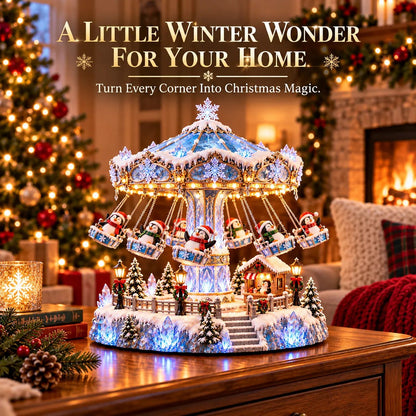 Penguin Winter Swing Carnival – Lighted Rotating Decoration – product view 10