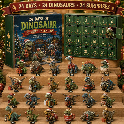 🦖🎅🎄24 Days of Dinosaur Christmas Advent Calendar – 24 Collectible Dino Figurines & Holiday Surprises