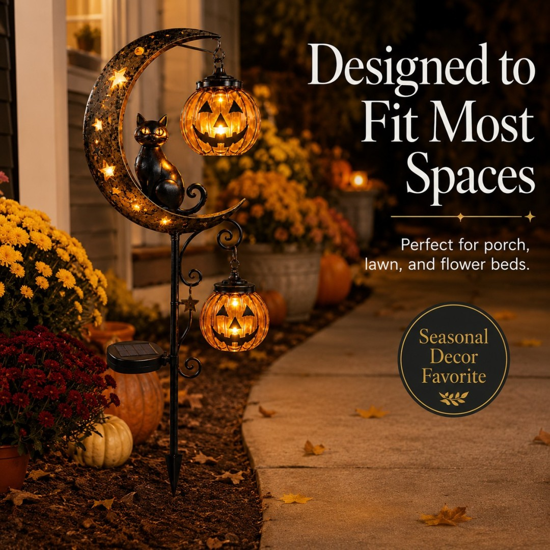 🎃Pumpkin Moon Garden Stake Light for a Magical Halloween Yard