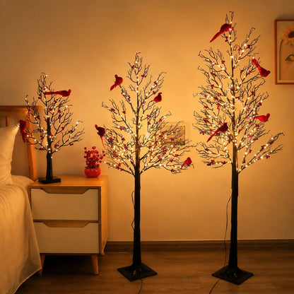 🎉✨ 2026 Vintage Glowing Cardinal Tree
