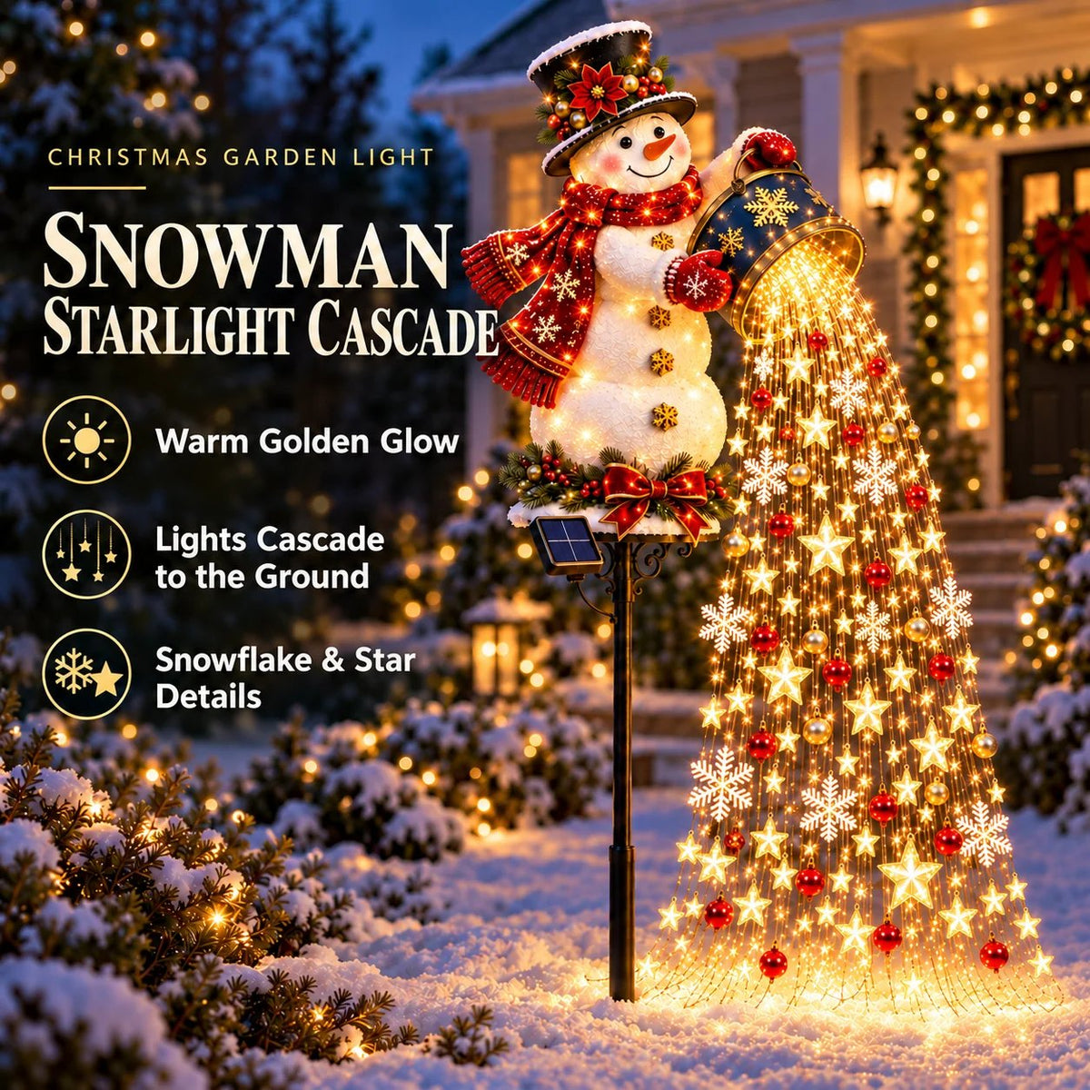 Christmas Starlight Cascade Garden Decorations – 5 Festive Designs