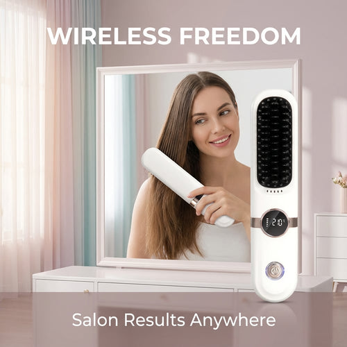 Cordless Portable Hair Straightener Brush