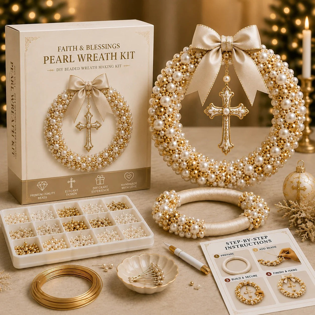 Christmas Pearl Wreath DIY Kit