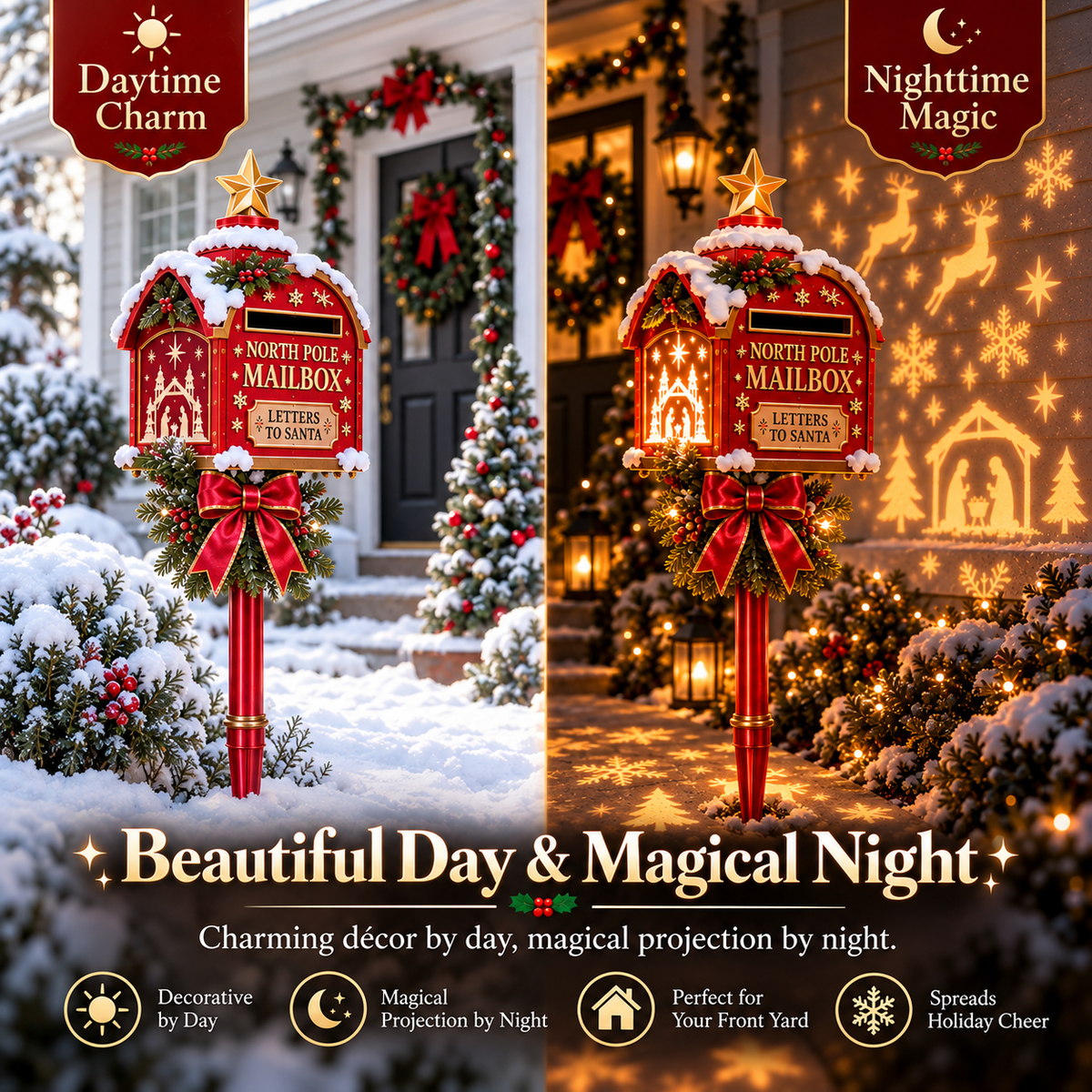 Santa’s North Pole Mailbox Christmas Projection Light