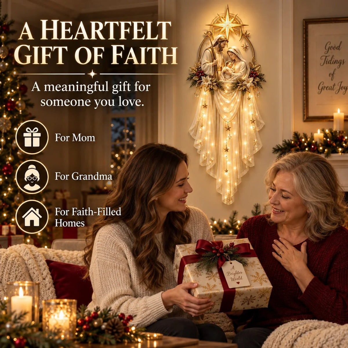 ✨49% OFF Today | Holy Family Star Veil – Meaningful Christmas Wall Decor