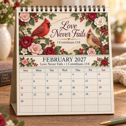 🔥 SPECIAL OFFER |✝️ 3D Christian Calendar 2027 | 12 Scripture Designs with Nature Scenes, Birds & Flowers for Faith-Filled Homes & Meaningful Gifts 🎁