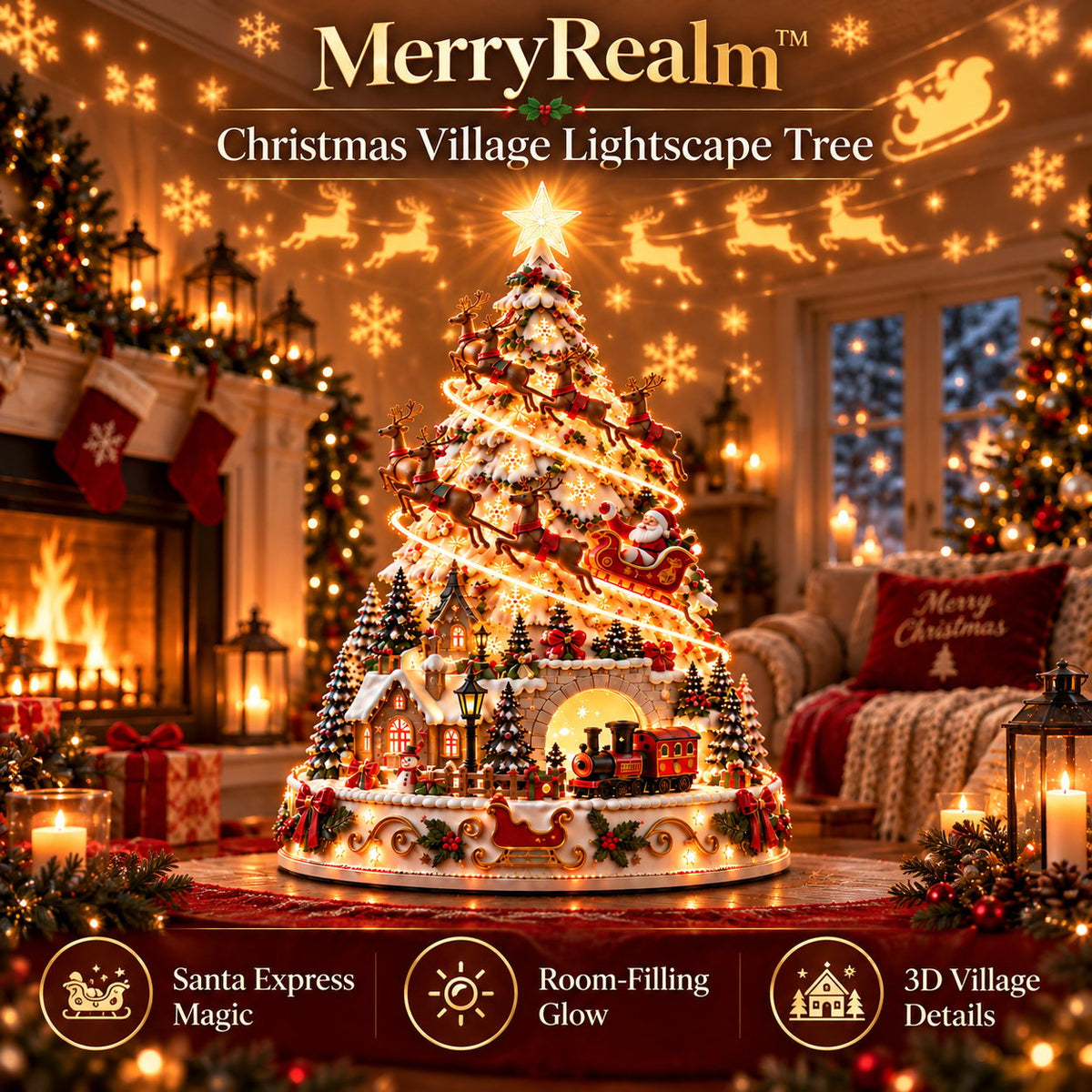 🏆 60,000+ Sold - 🎄MerryRealm Christmas Village Lightscape Tree