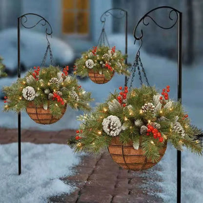 🔥Christmas Hot Sale🏆-🎄Pre-Lit Artificial Christmas Hanging Basket