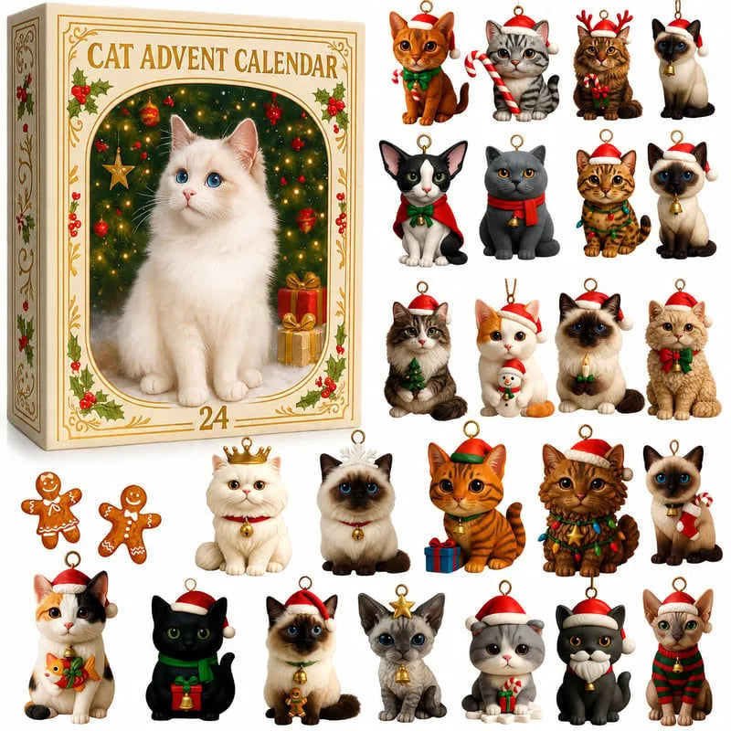 🐱🎄 2026 Christmas Cat Advent Calendar – A Gift for Cat Lovers (Holiday Countdown, 24 Christmas Tree Ornament Designs)