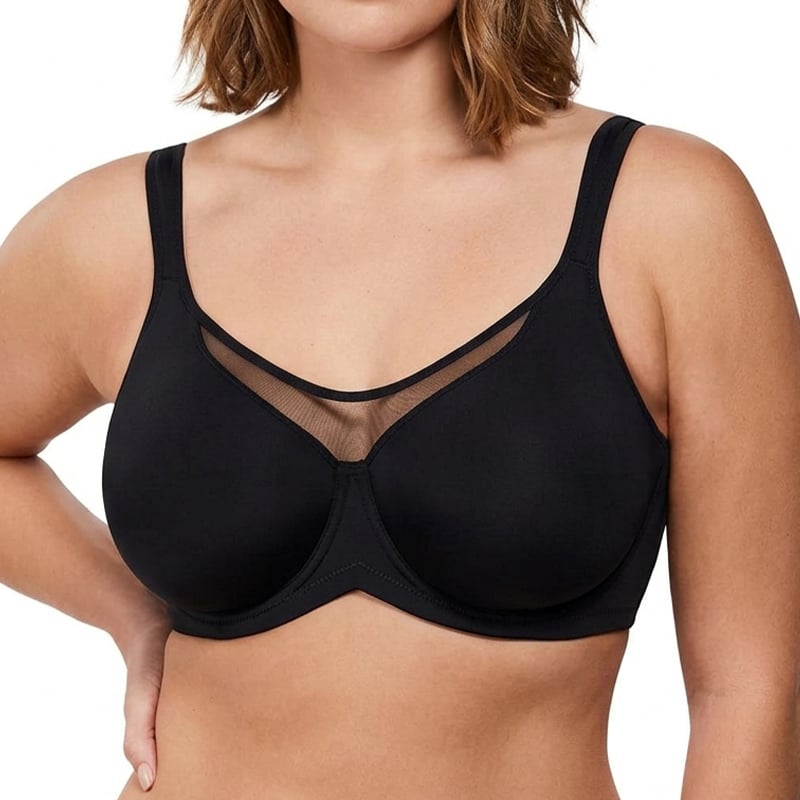 💐Women's Elegant Sheer Full Coverage Minimizer Bra ✨ Plus Size for Large Busts | No Digging, No Spillage & Ultra Comfy