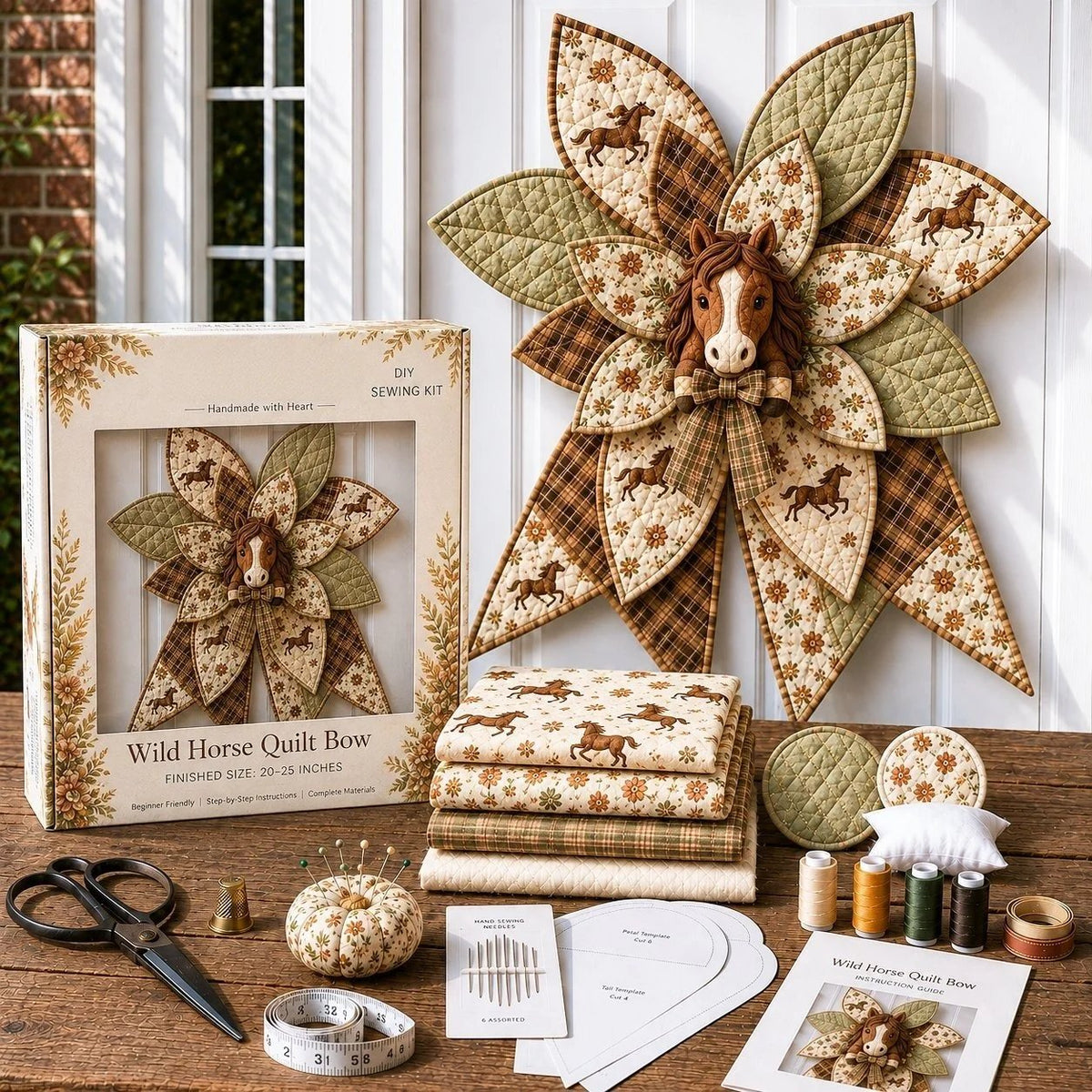 🔥LAST DAY 50% OFF - 🎀 Beginner-Friendly Oversized Quilted Bow Sewing Kit