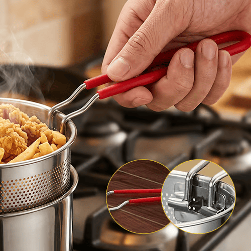 Silicone handle fryer