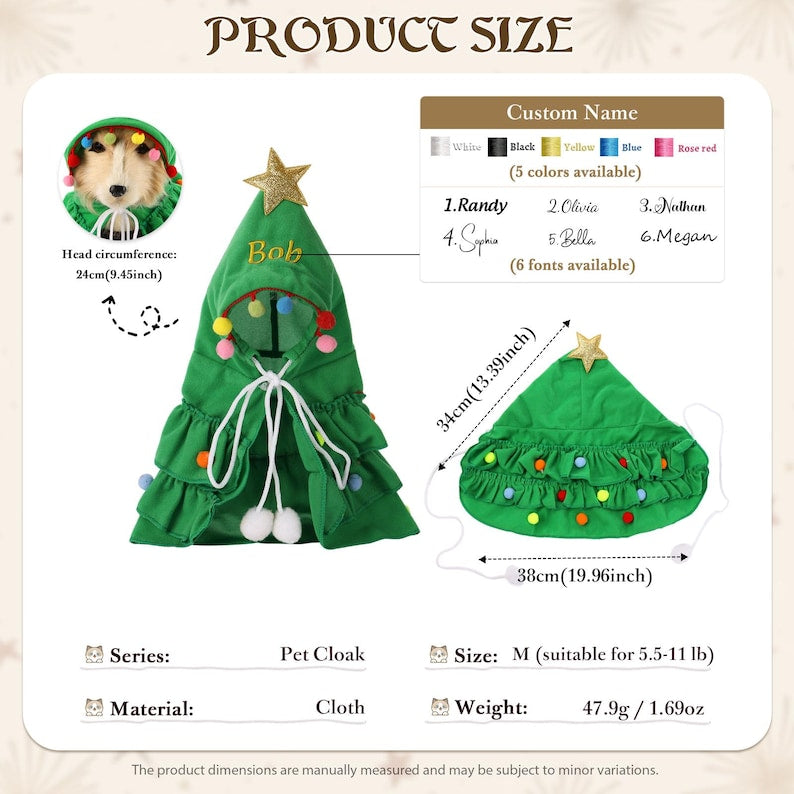Personalized Christmas Pet Cape