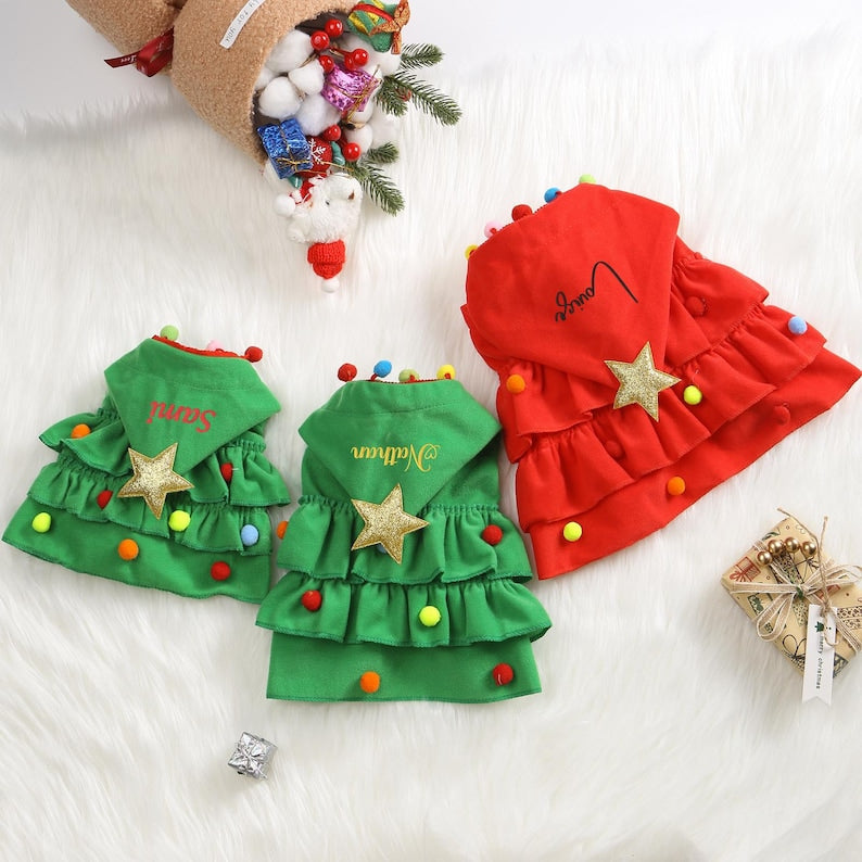Personalized Christmas Pet Cape